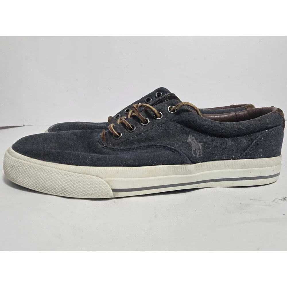 Polo Ralph Lauren Shoes Mens 8.5D Vaughn Canvas Preppy Comfort Navy